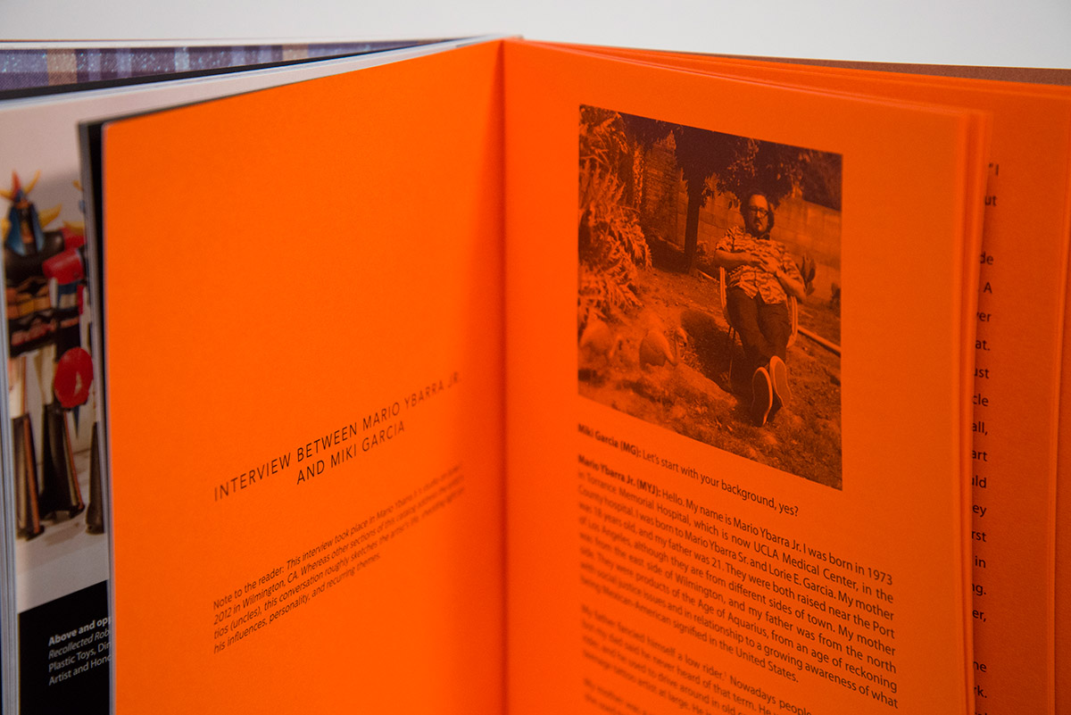 Example of the Mario Ybarra: The Tío Collection art exhibition catalog designed for MCASB (previously CAF)
