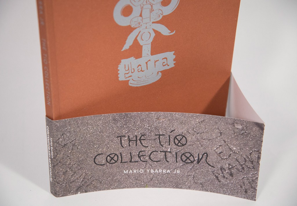 Example of the Mario Ybarra: The Tío Collection art exhibition catalog designed for MCASB (previously CAF)