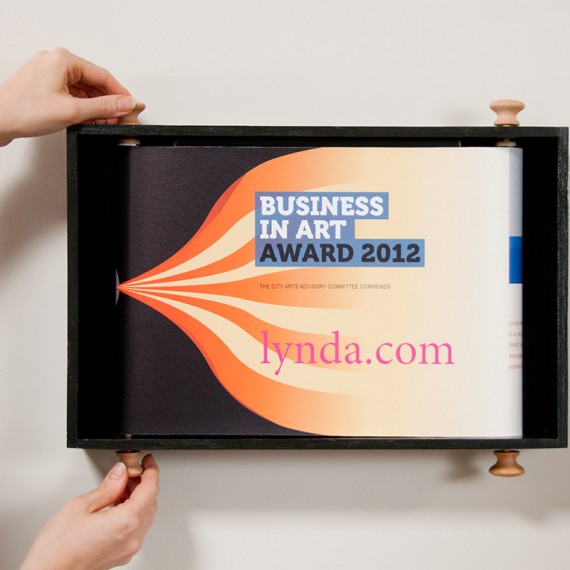 Santa Barbara County Arts Commission "Business in Art" 2012 Award to Lynda.com.