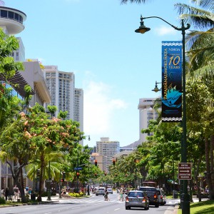 Example of a street banner design for Waikiki