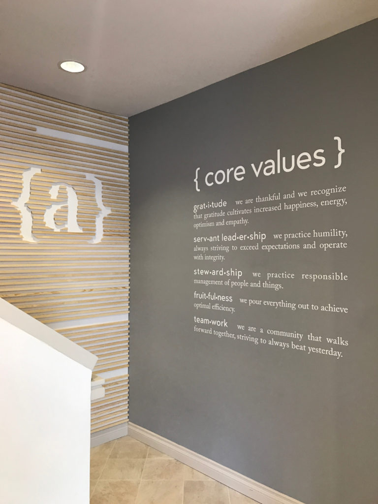 A visual of vinyl signage designed for Axia.